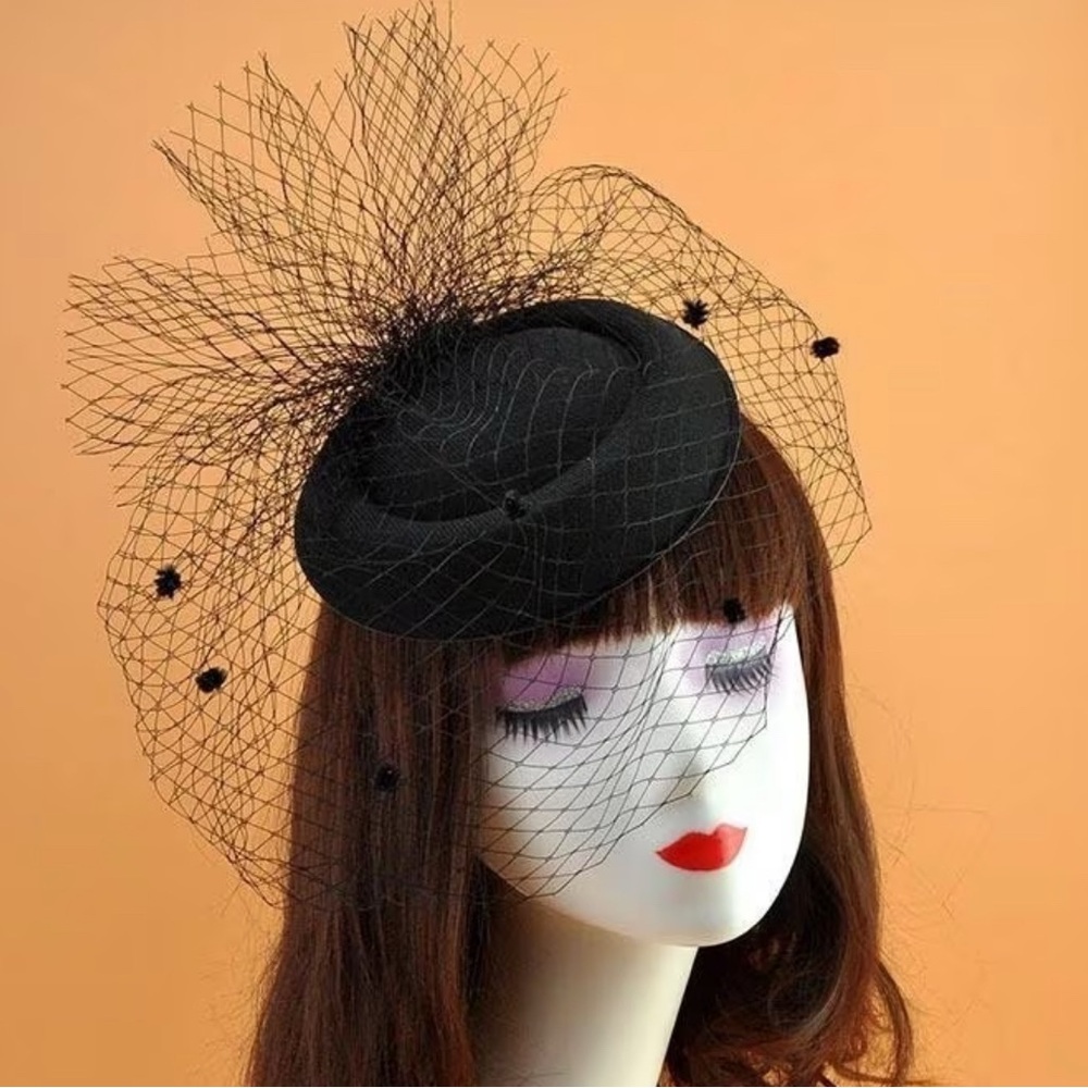 Sophisticated Black Veil Fascinator - Picture 3 of 3